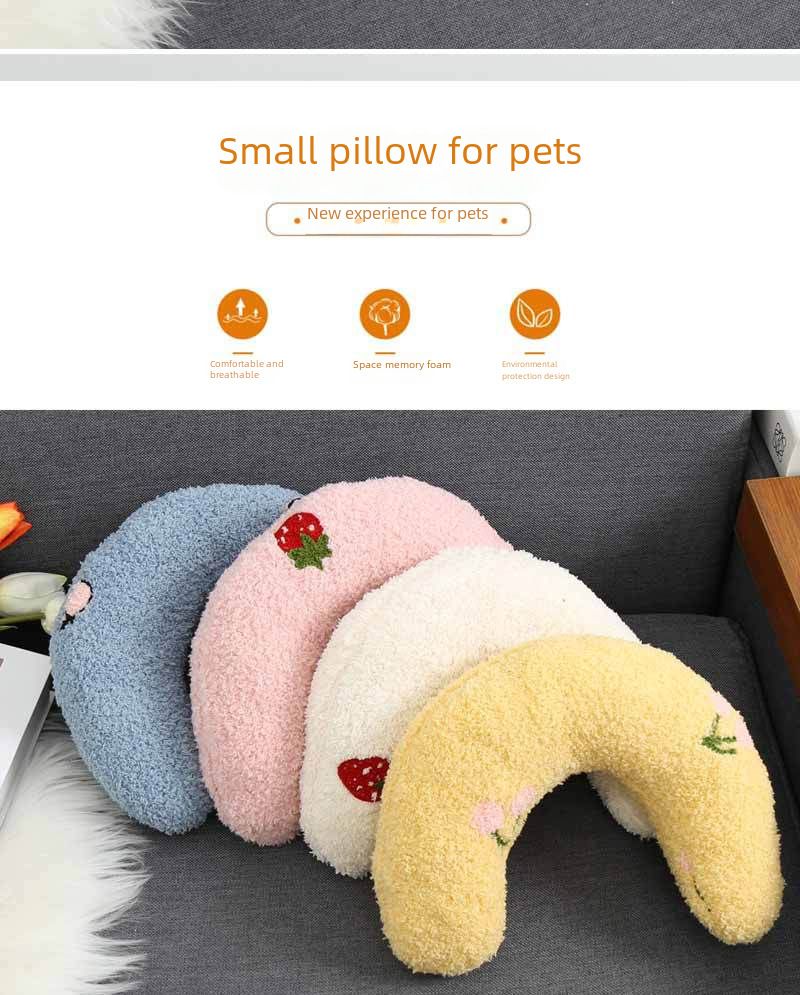 Forniture per animali domestici dirette dalla fabbrica Cuscino per gatti a forma di U protezione cervicale confortevole morbido sonno profondo colore fresco_voghion.com