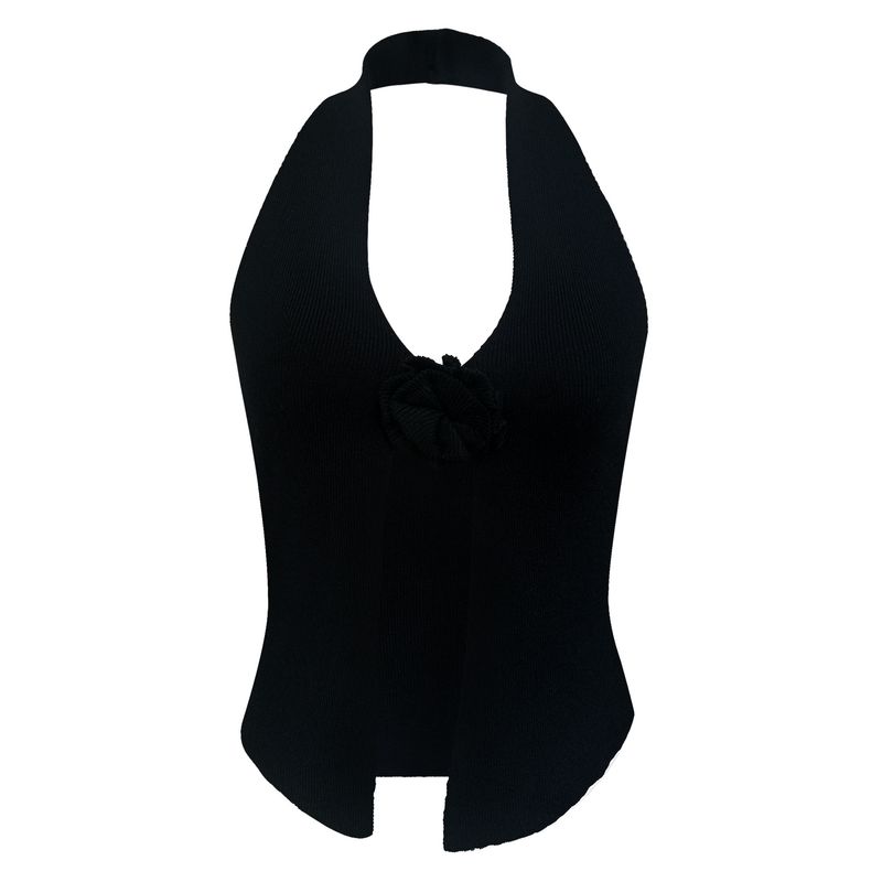 Canotta da donna europea e americana, sexy, in lana, con collo a V e collo a coniglio, in saldo, primavera ed estate 2025_voghion.com