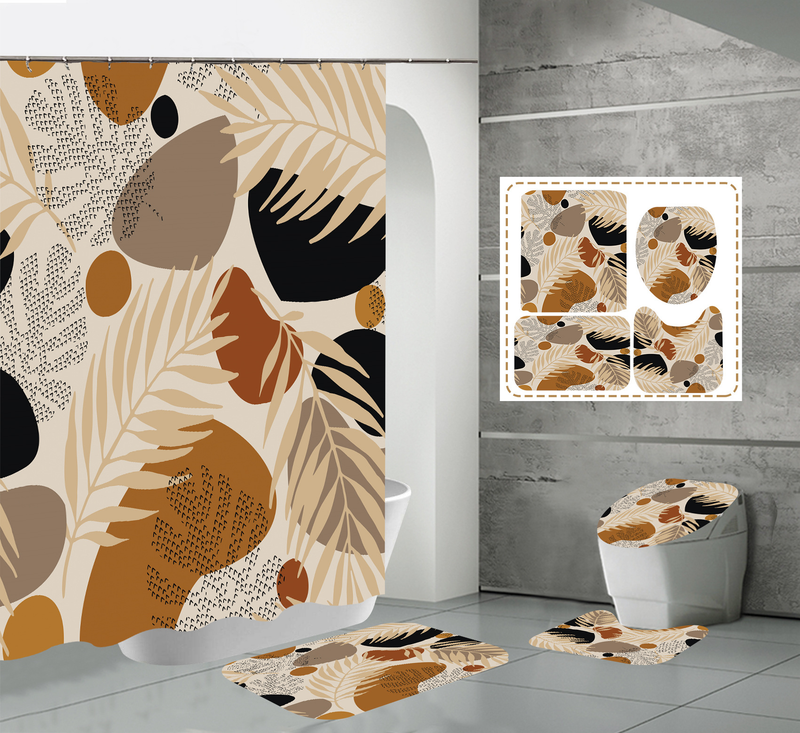 Nordic modern high-definition digital printing waterproof and anti fog polyester high-end hotel partition bathroom_voghion.com