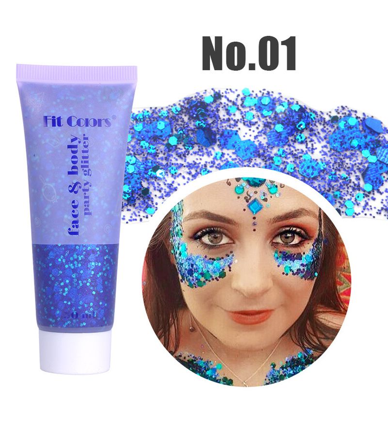 Gel de maquillage de scène Écailles de sirène Visage Corps Lèvres Paillettes Fard à paupières Polarisation colorée_voghion.com