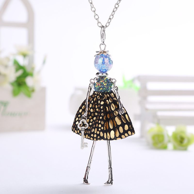 Pronta consegna YLWHJJ nuove collane lunghe nere carine per bambole da donna e pendenti per abiti caldi per bambine, maxi collana di marca, dichiarazione di moda_voghion.com