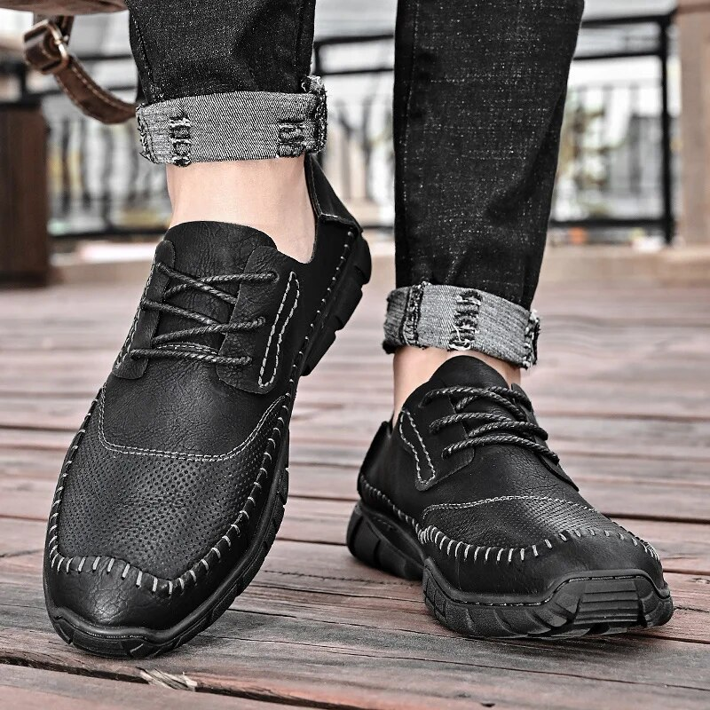 Slip da uomo in pelle comoda, casual, trekking, passeggiate, escursionismo, leggero_voghion.com