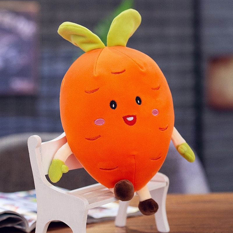 Carrot Cute Watermelon Strawberry Pear Plush Toy For Kids Height 25cm Gift_voghion.com