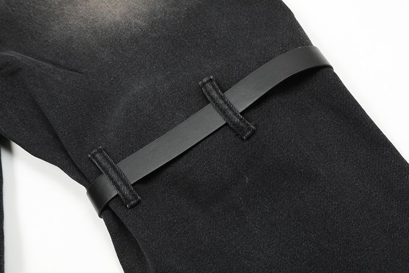 Herretøj Amerikansk Street Retro Knæhulsbælte Jeans Unisex Europæiske Og Amerikanske Punk Motorcykel Arbejdsbukser Trendy_voghion.com