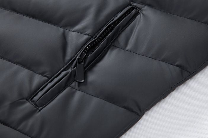 Men's Clothing Men's Warm Jacket With Fleece Lining, Coated Cotton, US Round Logo Arm Patch Jacket_voghion.com