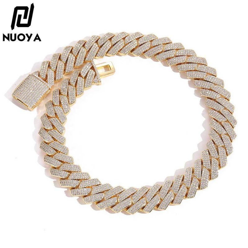 Collana con catena cubana di diamanti da 20 mm Hip Hop, gioielli di alta qualità da uomo, in zircone_voghion.com