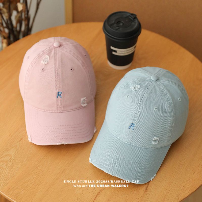 R Embroidered Baseball Cap For Women & Men - Wide Brim Sun Hat With Soft Top, UV Protection & Adjustable Strap_voghion.com