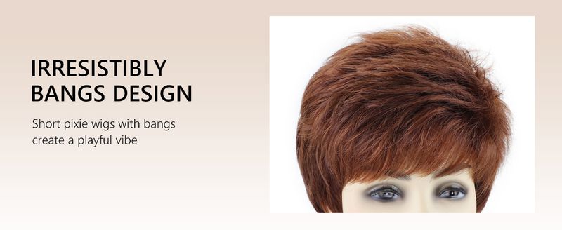Perruques synthétiques à clips pour femmes, cheveux courts tendance avec frange latérale, perruques complètes_voghion.com