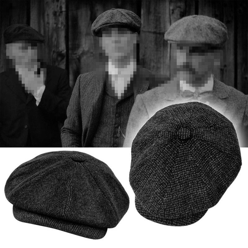 Fashion New Retro Newsboy Men Octagonal British Painters Hats Autumn Winter Herringbone Flat Caps Hip Hop Berets gorras_voghion.com