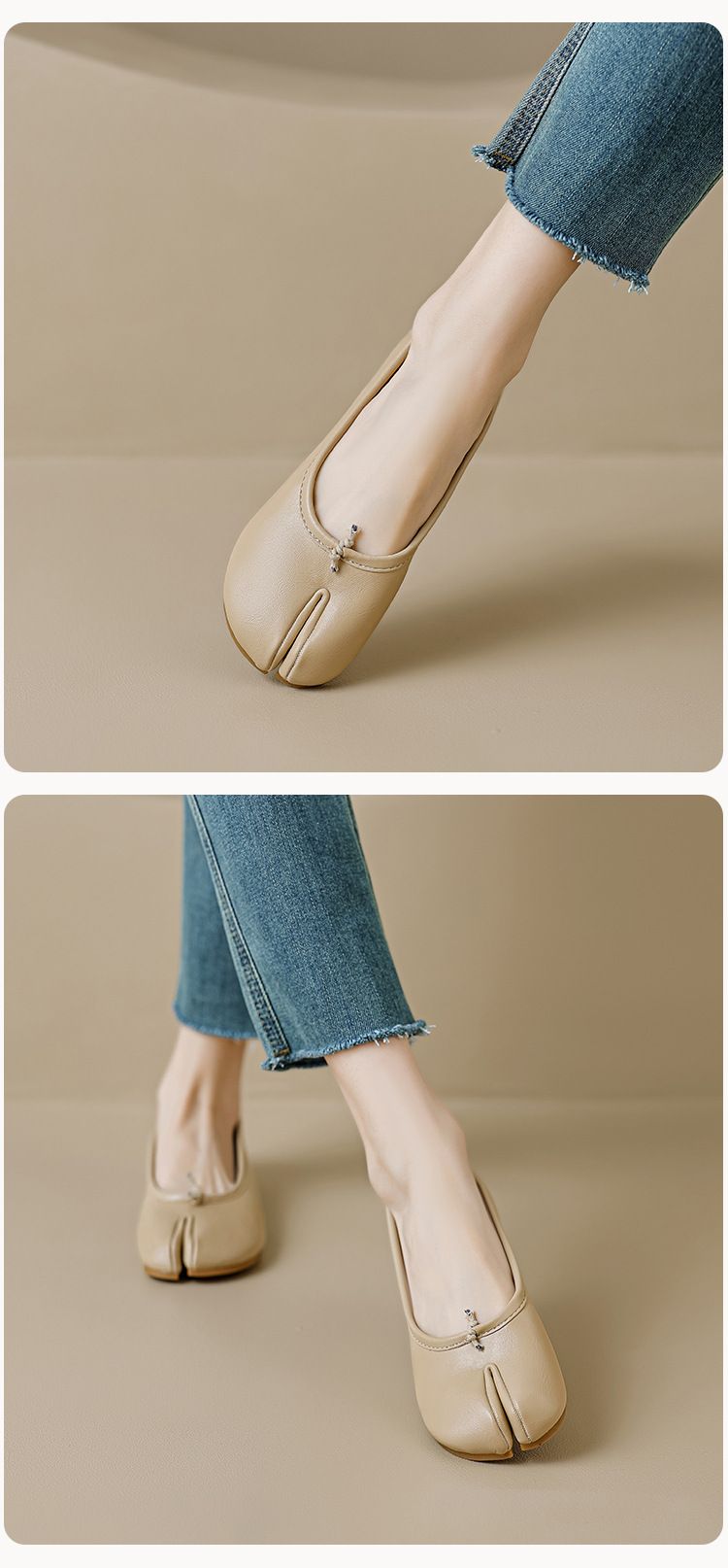 Platte schoenen voor kinderen met een ondiepe mond, veelzijdige schoenen met één pedaal, zachte zolen en een sub-teen varkenspootjesschoenen_voghion.com