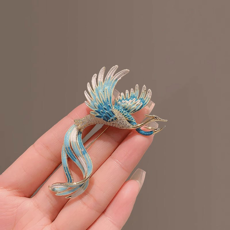 Spilla cinese di alta qualità, spilla fenice retrò in smalto da donna, spilla di lusso di alta qualità, accessori per abiti con temperamento_voghion.com