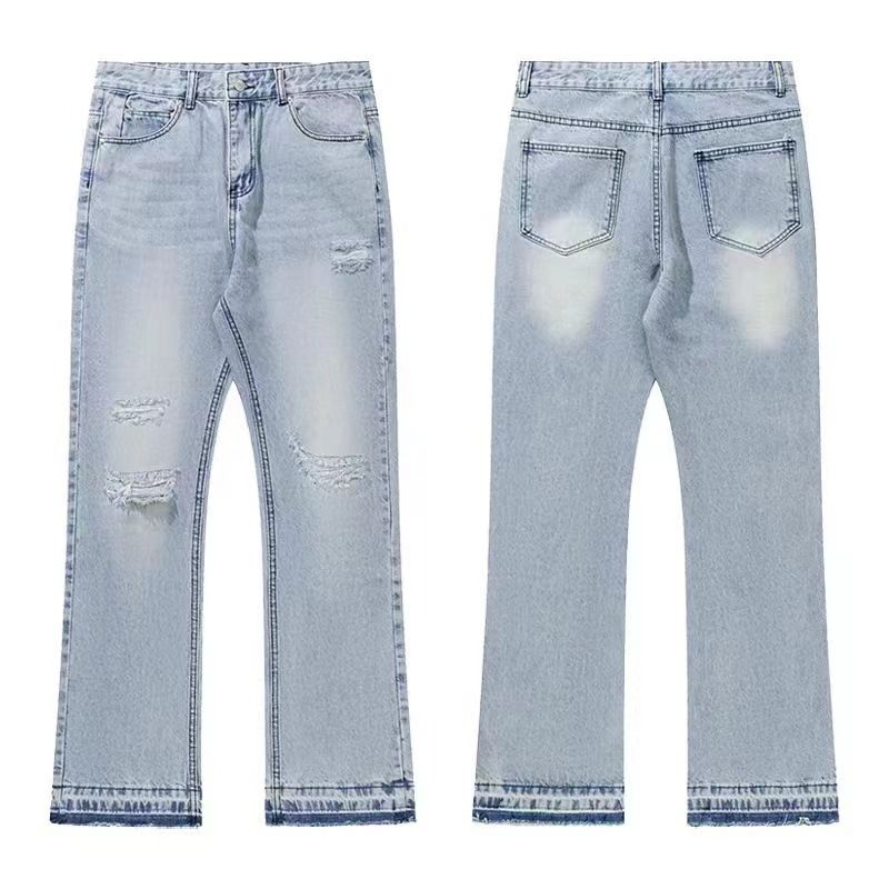Vīriešu apģērbu niša Moderns Zīmols Mazgāti Old Loose Vīriešu Cleanfit Džinsi_voghion.com