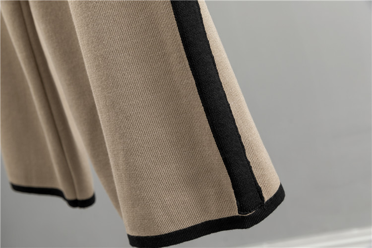 Women's fashion professional suit age-reducing temperament knit cardigan style wide leg pants two-piece set_voghion.com