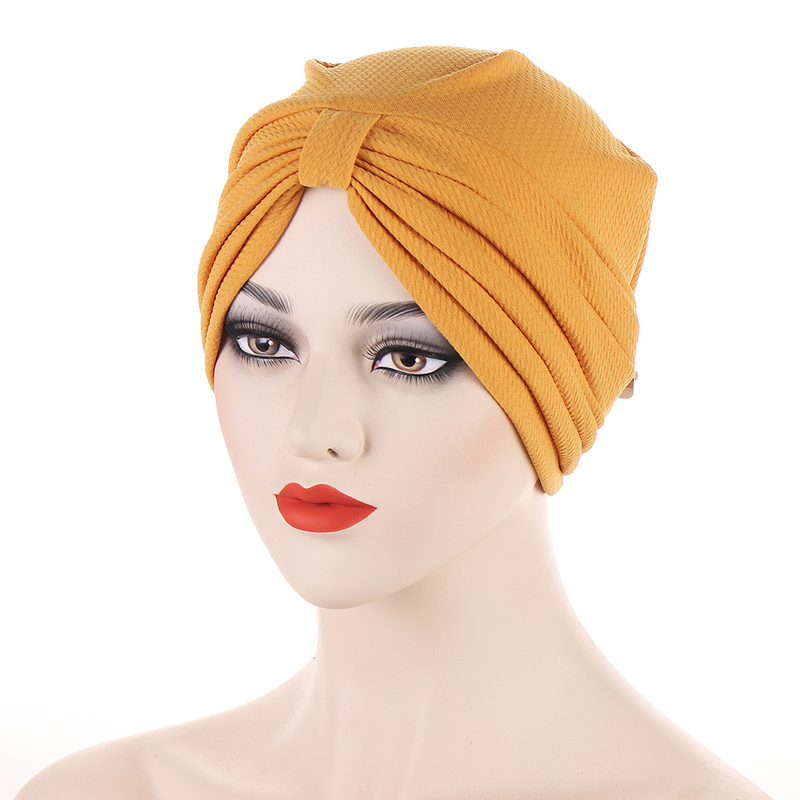 Women's Hats new multi-color bubble pleated pullover hat hexagonal turban hat in stock_voghion.com