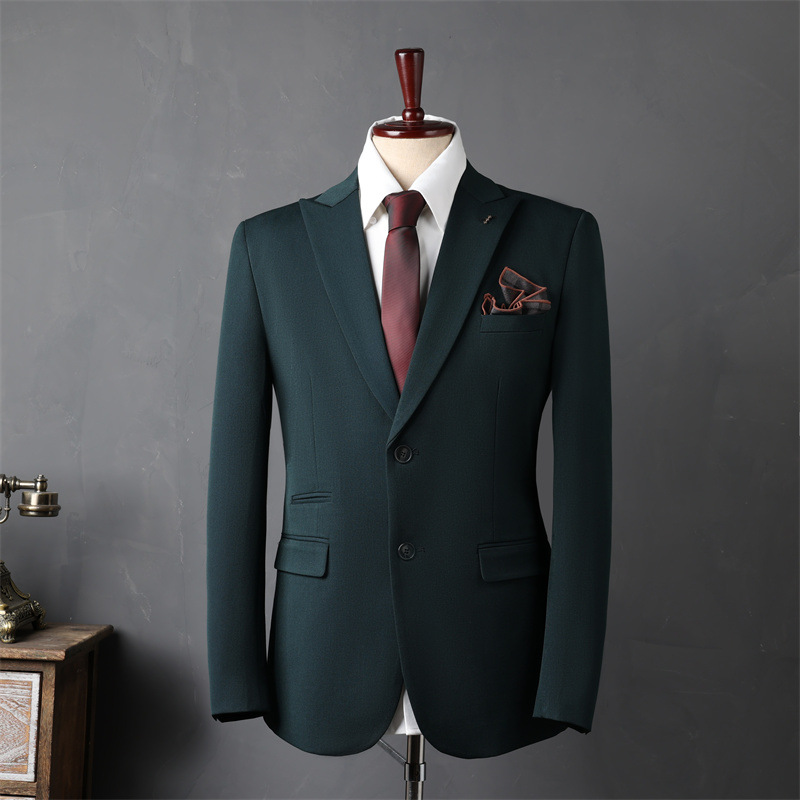 CT Herrenanzug, formelle Kleidung, Frühling/Herbst, doppelter Schlitz, schmale Passform, zwei Knöpfe, dreiteilig, für den Bräutigam, Hochzeitsanzug, einfarbig_voghion.com