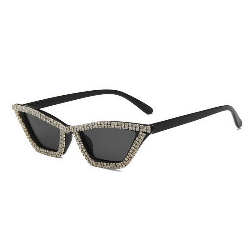 Retro Disco Full Rhinestones Cat Eye Sunglasses Vintage Triangle Frame Fashion Personality Party Sunglasses Sun Shade_voghion.com