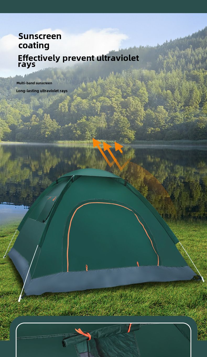 Tenda da esterno completamente automatica per 3-4 persone, doppia, 2 persone, protezione solare, piccola casa, tenda per adulti e bambini._voghion.com