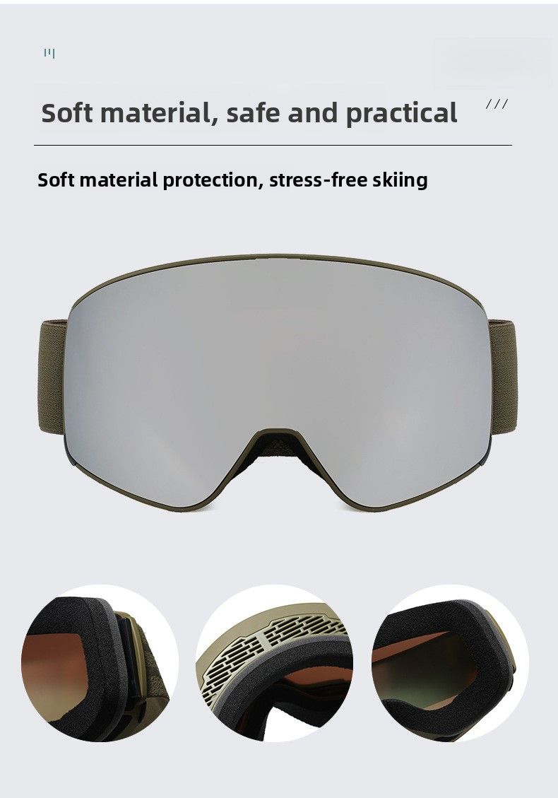 2025 New Mountaineering Goggles For Men And Women, Double Layer Anti-Fog, Snap-On Prescription Magnetic Ski Goggles,_voghion.com