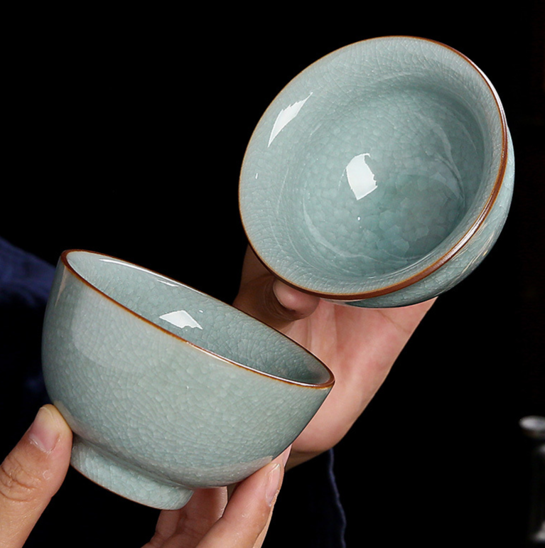 Ru Kiln Ice Flower Master Single Crackle Glaze Set da tè in ceramica per degustazione Kung Fu, tazza da tè per uso domestico_voghion.com