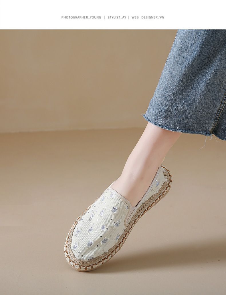 Απόδοση κόστους Παλιό Πεκίνο Ethnic Style Γυναικείο Ύφασμα 2024 Καλοκαίρι Νέο Αναπνεύσιμο Casual Αντιολισθητικό One Step Λινό Χόρτο Υφαντό_voghion.com