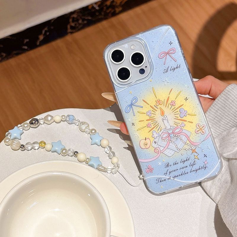 Custodia per telefono con fiocco a forma di nuvola con glitter, compatibile con iPhone 16PM, protezione per iPhone 17 Pro_voghion.com