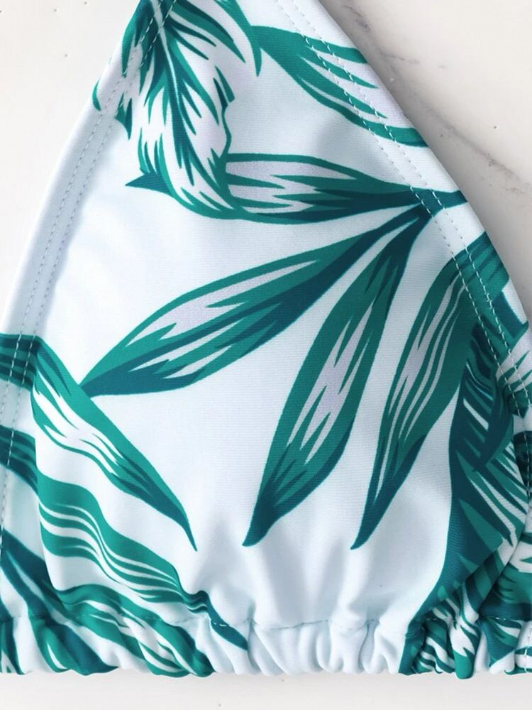 Modieuze driedelige bikini met hoge taille en trekkoord voor dames_voghion.com