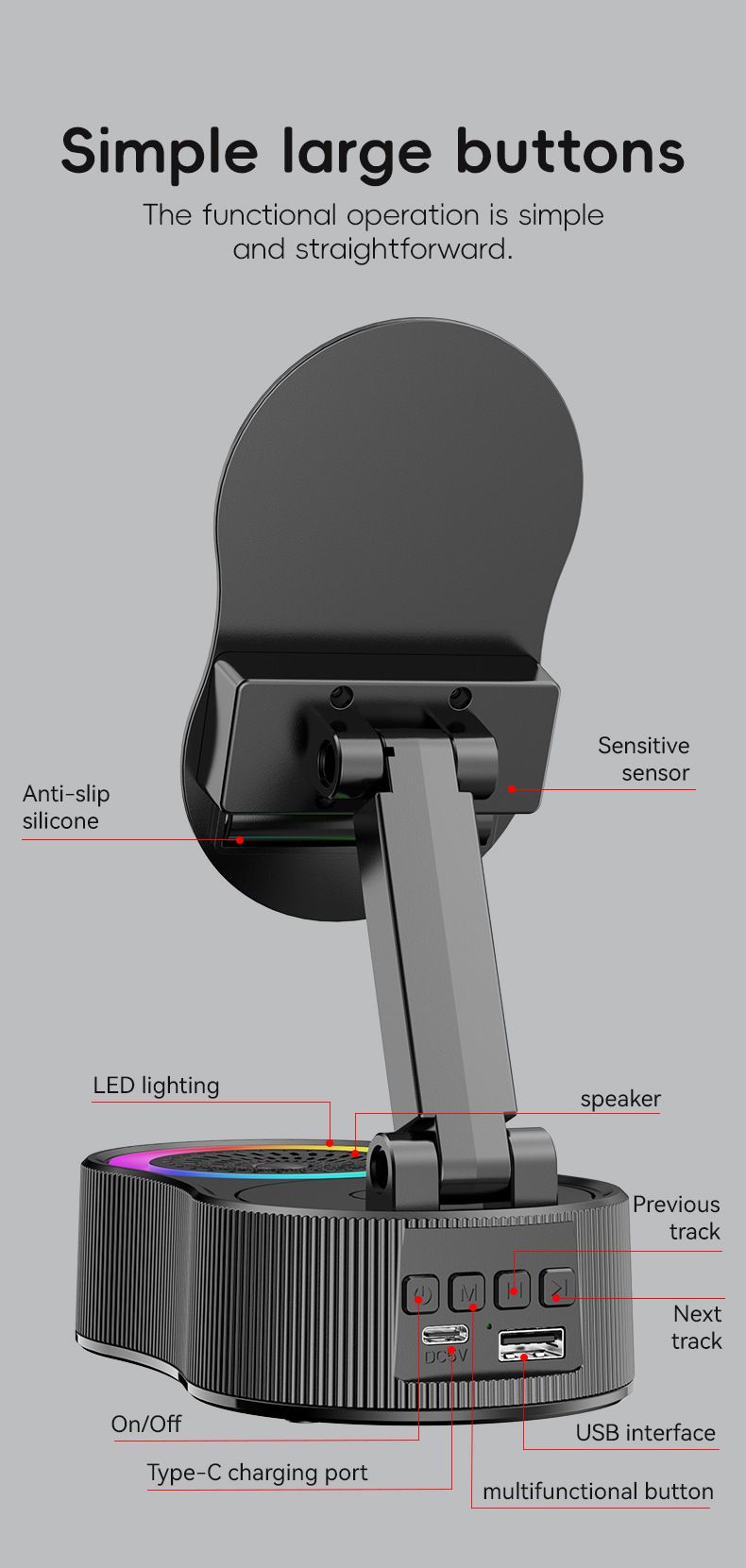 Support de diffusion en direct 3 en 1, microphone à lumière RVB, nouveau mini haut-parleur Bluetooth, son paresseux_voghion.com
