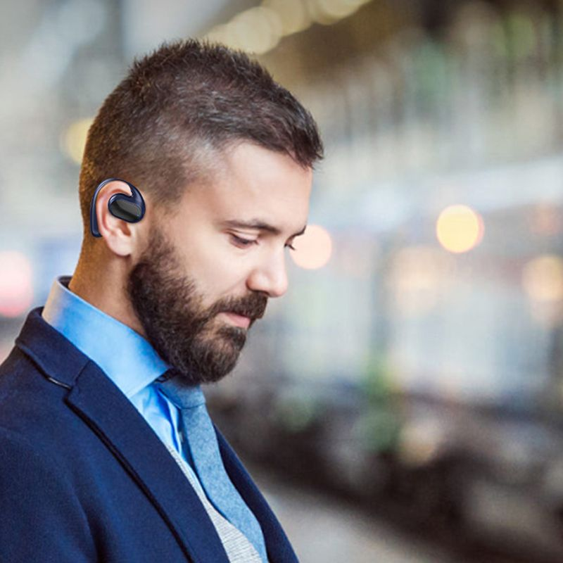 1 Set Auricolari Batteria a lunga durata Conduzione aerea Ipx5 Impermeabile Trasmissione stabile Basso consumo energetico Wireless_voghion.com