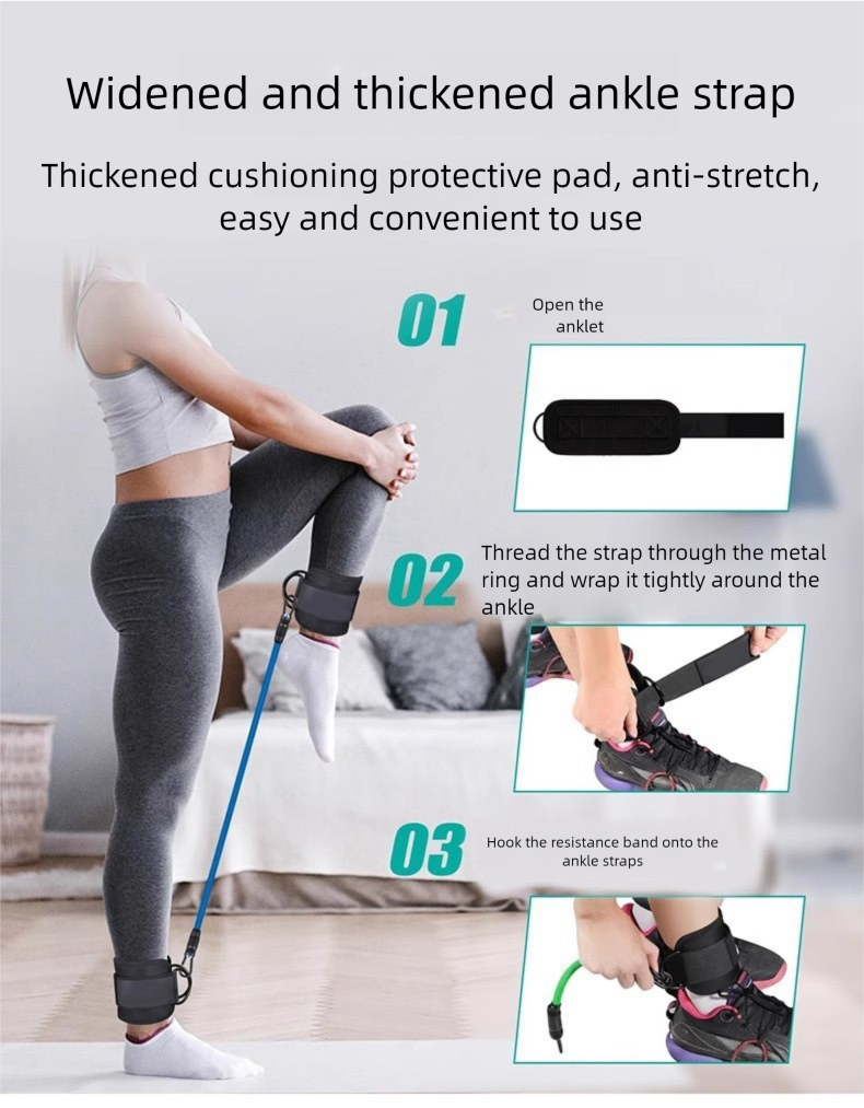 Widerstandsband für Knöcheltraining, Hüftlifting, Fitness-Beintraining, Sport-Schutzausrüstung_voghion.com