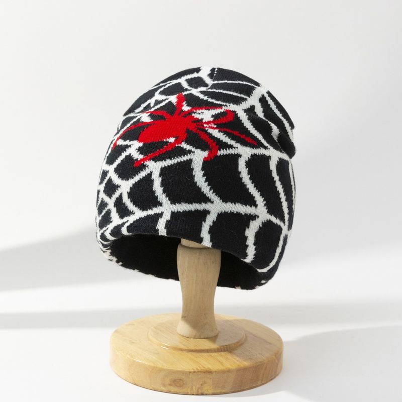 Spiderweb Knit Beanie – Trendy Jacquard Winter Hat With Unique Web Design, Stretchy Acrylic Unisex Cold Weather Cap Jacquard Cold Hat_voghion.com