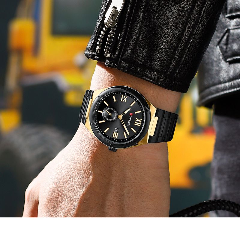 Sportliche analoge Quarzuhr für Herren mit Kalenderfunktion, 30 m wasserdicht, Mineralglas, Legierungsgehäuse, Quarzuhr, Herrenuhr_voghion.com