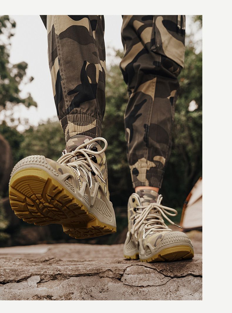 Autumn new high-top mountaineering wear-resistant anti-slip increase camouflage outdoor Training tactics_voghion.com