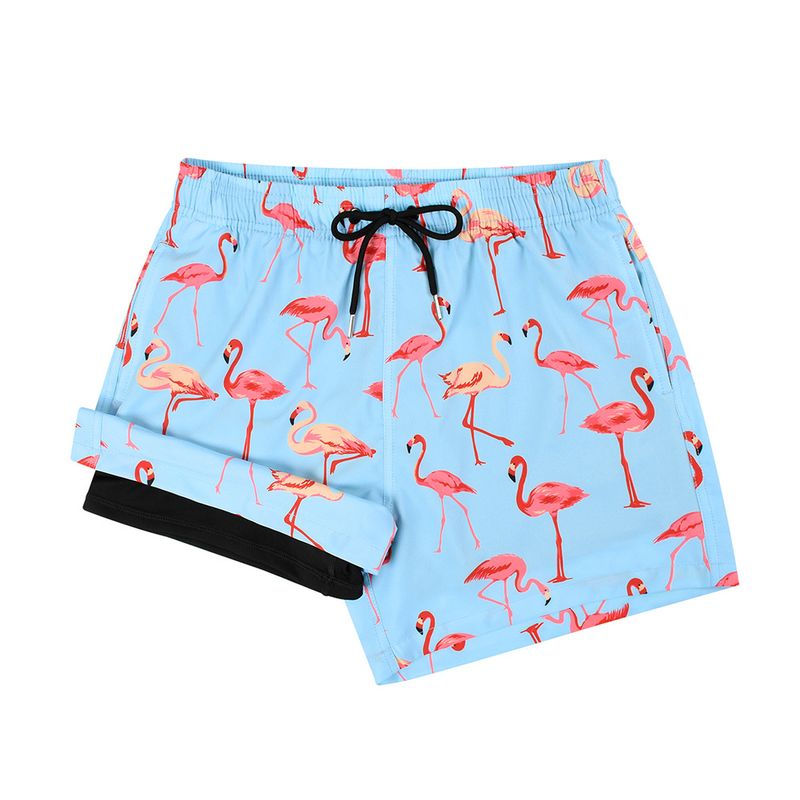 Double Layered Swimming Beach Loose Sports Quick Drying Fitness Men's Short Pants_voghion.com