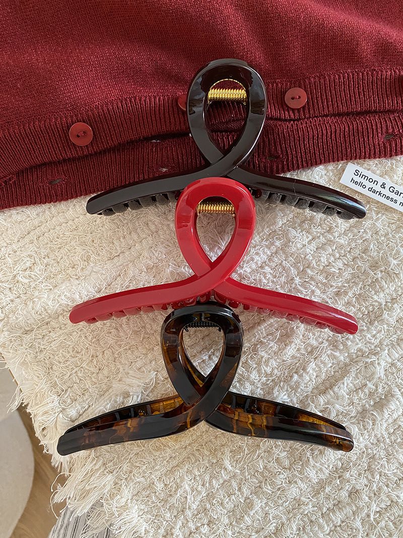 Adecuado para un volumen de hasta 13 cm, agarre de gran tamaño, sensación de alta gama coreana, estilo simple y versátil, pinza para el cabello con clip de tiburón,_voghion.com