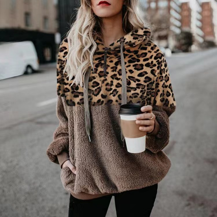 Sexy Top mat Leopardendruck a Reißverschluss fir Fraen_voghion.com