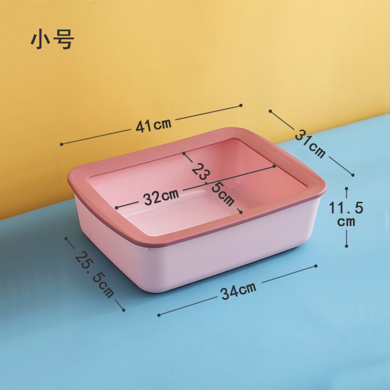 New Home Style, piccola lettiera rettangolare semichiusa con blocco di colore, anti-schizzi, per gatti_voghion.com