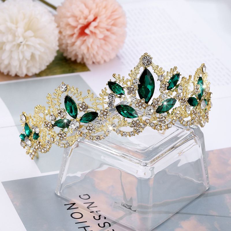 Neue High-End-Luxus Kristall Braut Kopfschmuck Legierung Krone Hochzeit Haar Zubehör Bankett Abend Haar Krone_voghion.com