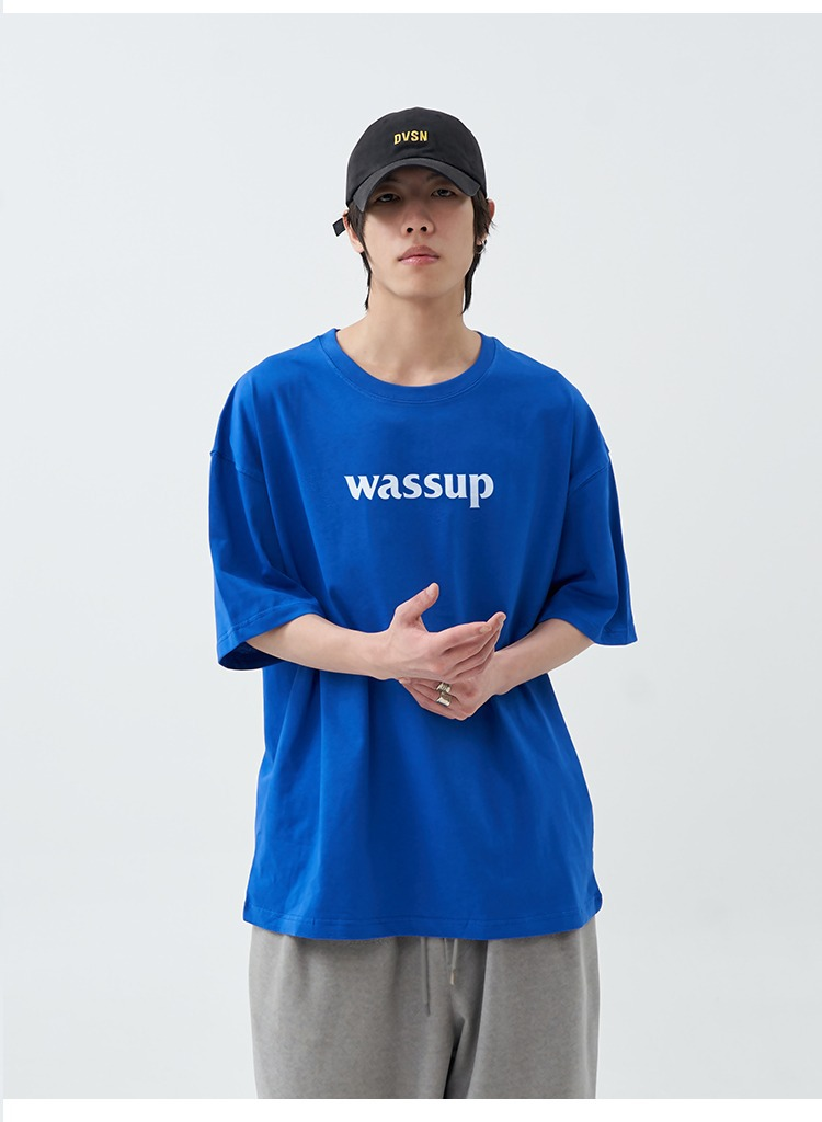 WASSUP HEODS Hip-Hop-Sommer-T-Shirt aus reiner Baumwolle, 280 g schwer, kurzärmelig für Herren_voghion.com