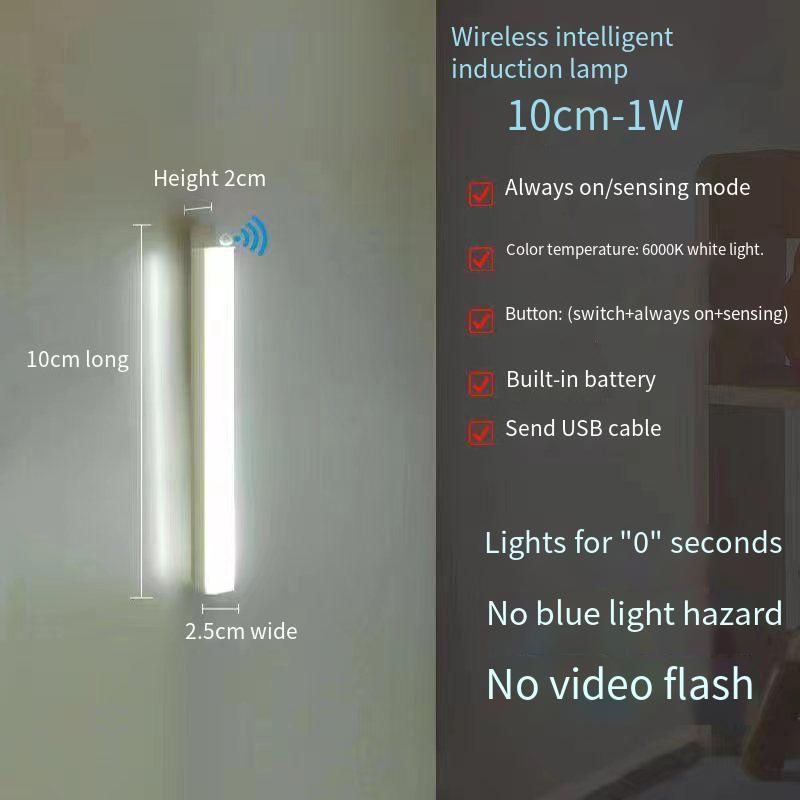 Ultra-Thin Human Body Sensing Smart LED Strip Self-Adhesive Rechargeable Wine Cabinet Wardrobe Atmosphere Light Bedroom_voghion.com