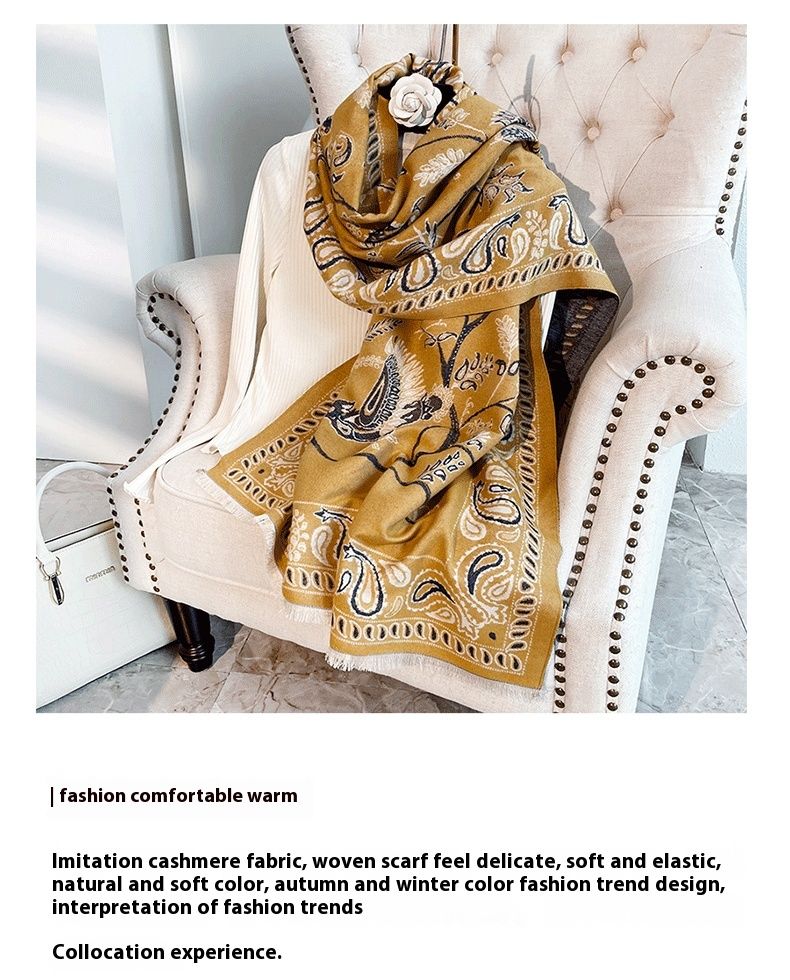 New Women's Shawl Wrapped Winter Office Nap Blanket Cashmere Fringe Warm Scarf Thickened_voghion.com