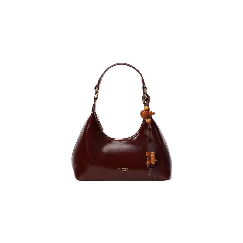 Borsa a tracolla da donna, da sera, con texture rossa, modello Hepburn, tendenza moda Nanfeng_voghion.com