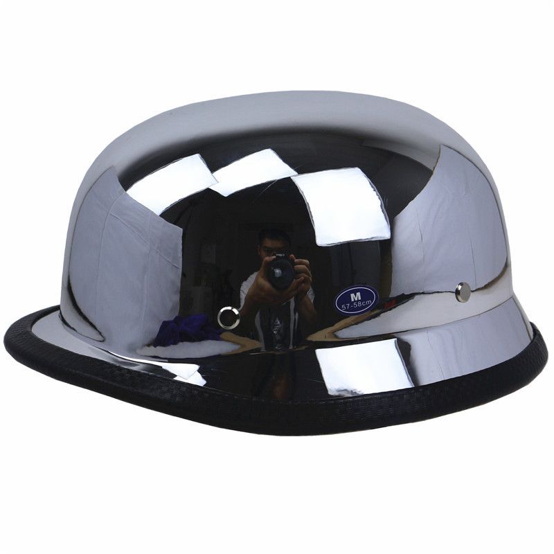 Casco plateado Casco retro Espejo para casco de moto_voghion.com