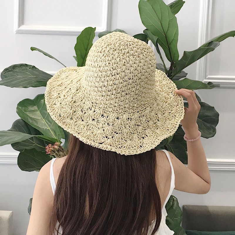 Hot Sale Hot Sale Summer for Women Straw Large Brim Folding Travel Beach HatSun Shade Parent-child Hat Mom Girls Sun Hats_voghion.com
