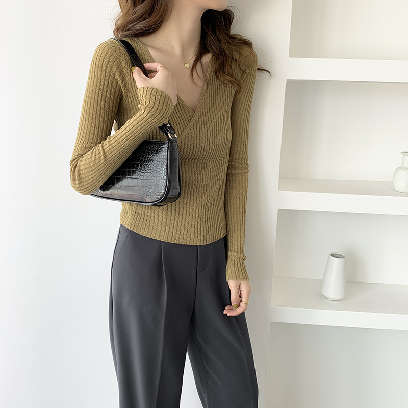 High-end French Niche Design Bag Retro Armpit Bag Baguette Bag Crocodile Pattern handbag celebrity hand bag_voghion.com