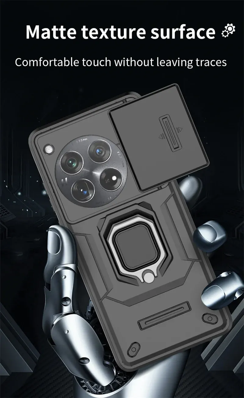 Per OnePlus Nord CE3 Lite N30 Ace 3 2 12R 12 11R 11 Armatura Custodia per telefono con supporto per anello di protezione della lente per fotocamera scorrevole_voghion.com