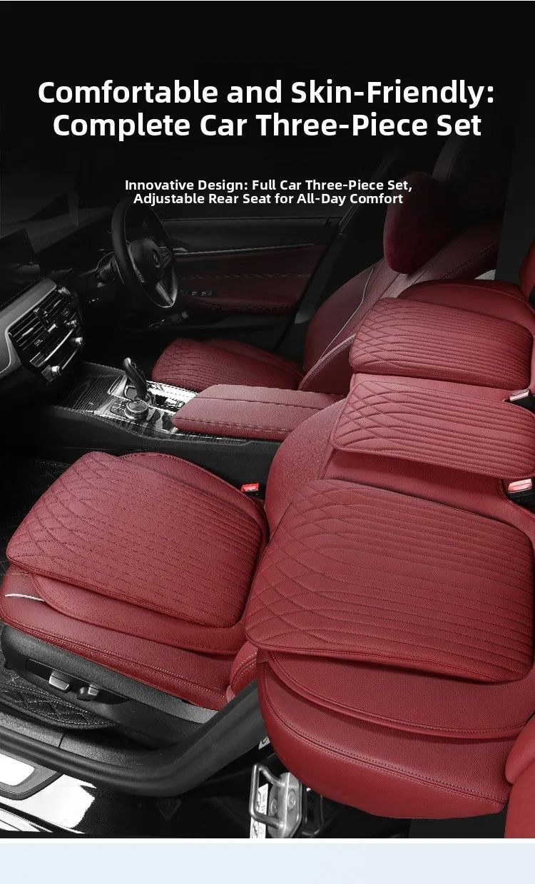 New Breathable Nappa Leather Non-slip Car Sponge High Rebound Pad Cushion Four Seasons Universal Auto Seat_voghion.com