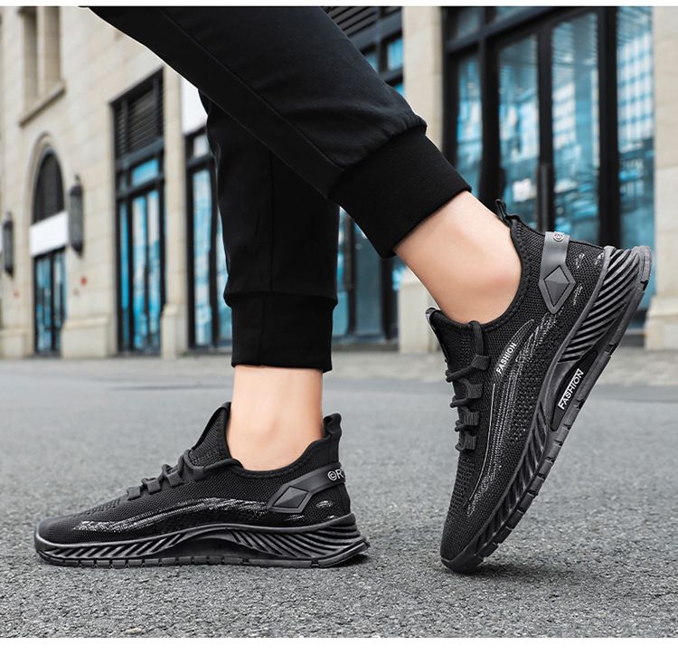 Atmungsaktive Strick-Freizeit-Sneaker für Herren mit rutschfester, weicher Sohle, leichte Mesh-Sommerschuhe für bequemen Gehkomfort, dünne Mesh-Freizeitschuhe_voghion.com