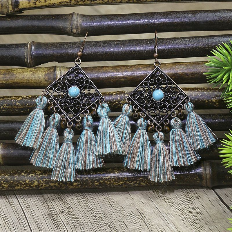 Ouerréng am ethnesche Stil am Retro-Geometresche Quasten-Stil fir Fraen, méi Stéck Antiklegierung, iwwerdriwwe Ouerschmuck_voghion.com