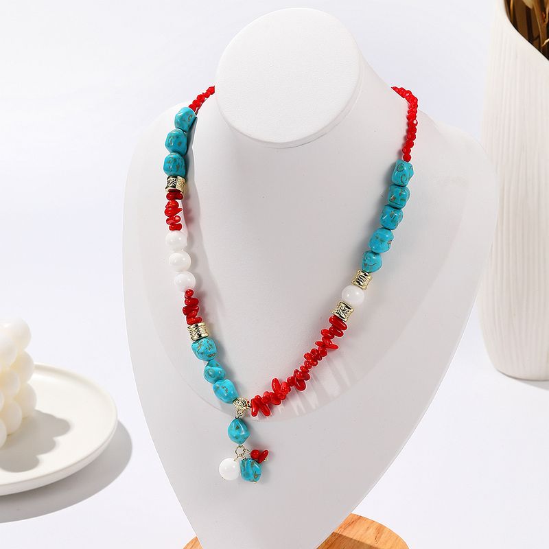 Bohemian Ethnic Wind Turquoise Necklace Female_voghion.com