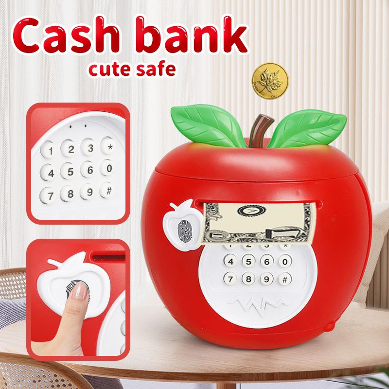 Salvadanaio per bambini con impronta digitale - Mini cassaforte sicura con blocco password, moderno salvadanaio in ABS per casa e ufficio_voghion.com